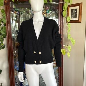 Segue Black Sweater Lambswool/ Angora Rabbit/ Nylon Size L Like New